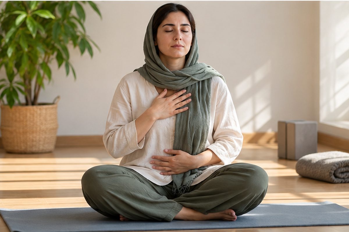 تمرین تنفس آرام و ذهن‌آگاهی برای مدیریت برانگیختگی ناشی از ترس