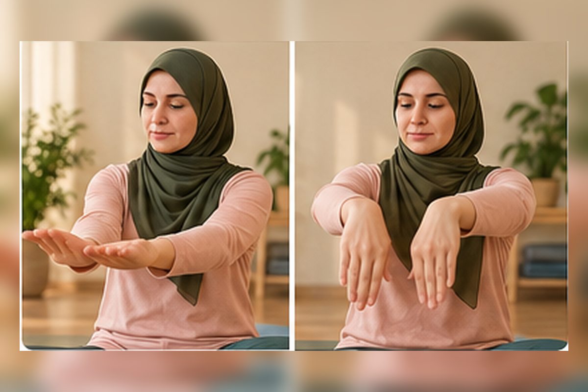 خم و راست کردن مچ دست در دو جهت با ساعد ثابت