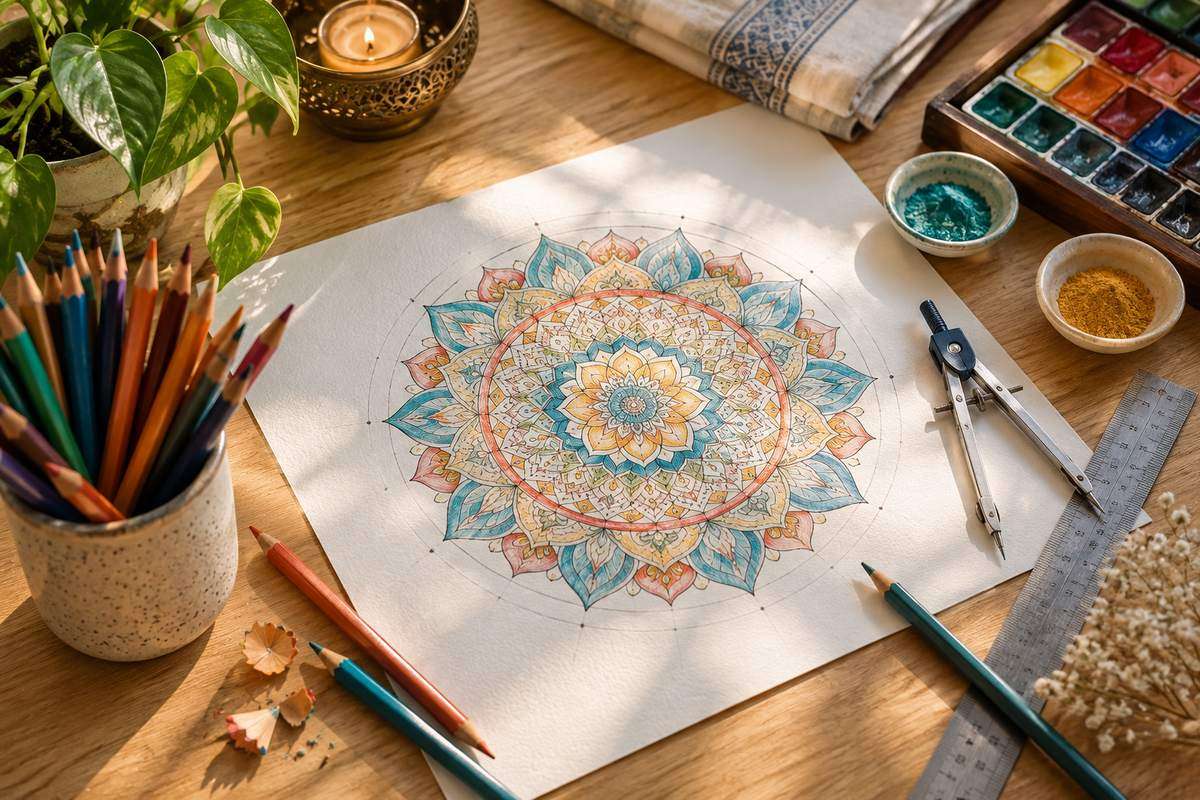 ماندالا چیست؟ تاریخچه، معنا، کاربرد و آموزش رسم مرحله‌به‌مرحله