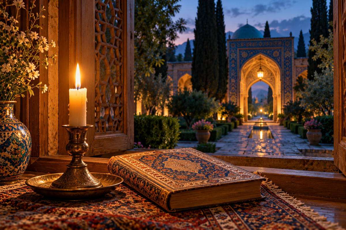 شمع روشن و مسیر باغ در شب، تمثیل راهنمایی شریعت در سخن مولانا
