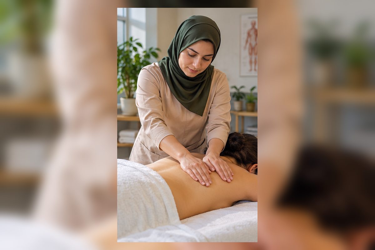تکنیک پاگلاژیوانیه در ماساژ کلاسیک روسی با حرکت نرم و لغزشی کف دست روی پشت